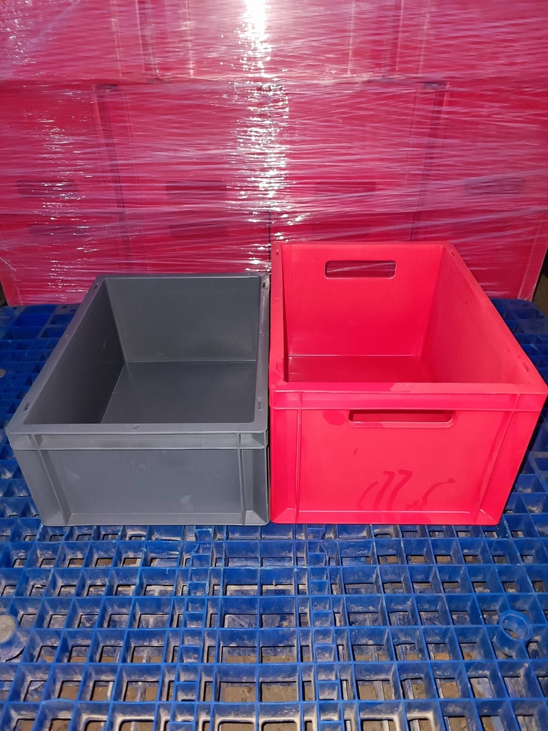 PLASTIC CRATE VIRGIN RED 400X300X220 mm