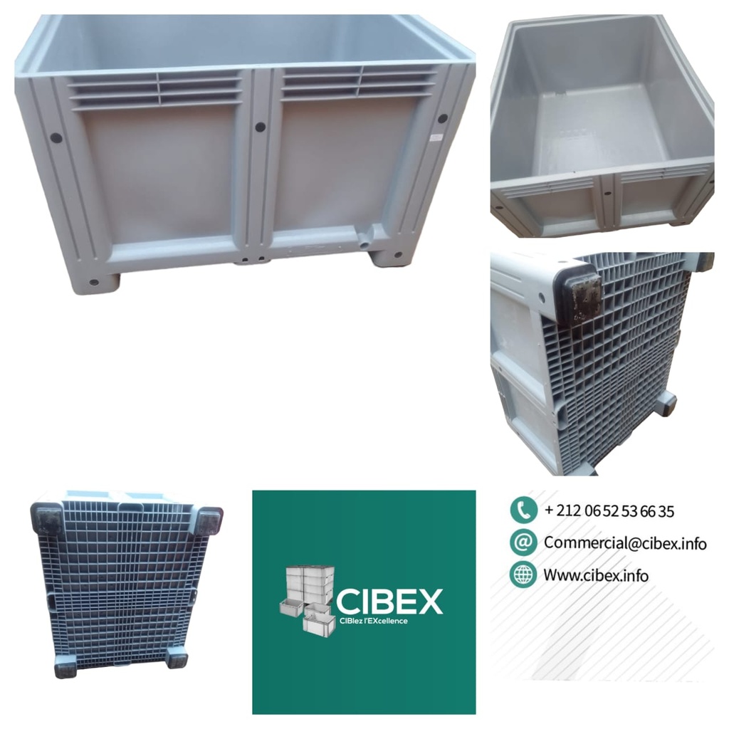 Contenair de transport (PALOX) - Closed -100*120*76 cm - 4 pieds
