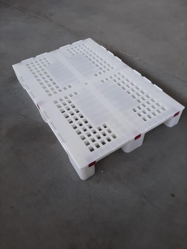 [PAL018-1] Palette de rayonnage profilée MWP HDPE Alimentaire EURO  Plateau Perforé 3 semelles